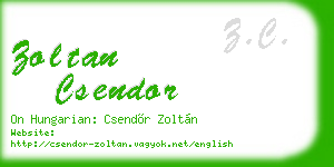 zoltan csendor business card